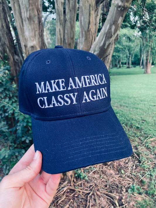 Navy ‘Make America Classy Again’ Hat ✨